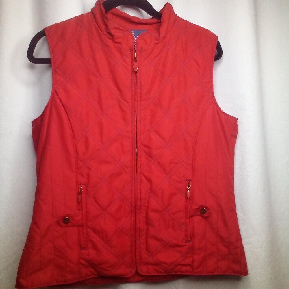 Paco Spirit Quilted Vest M Full Zip Pockets Red - Picture 14 of 15